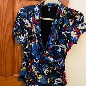 Multi-color wrap top. Flattering!